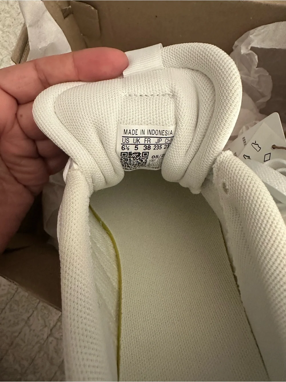 adidas White Low-Top Sneakers with Light Green Trim